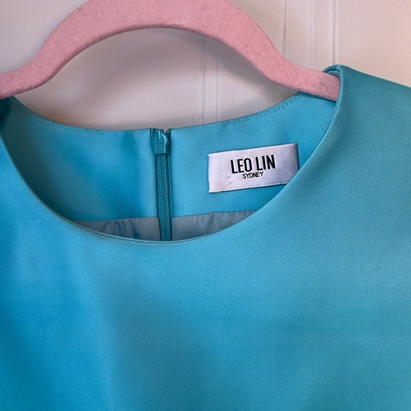 LEO LIN Cleo Sleeveless A-Line Ombre Midi Dress Gown black Tie 10 L XL - Picture 4 of 11